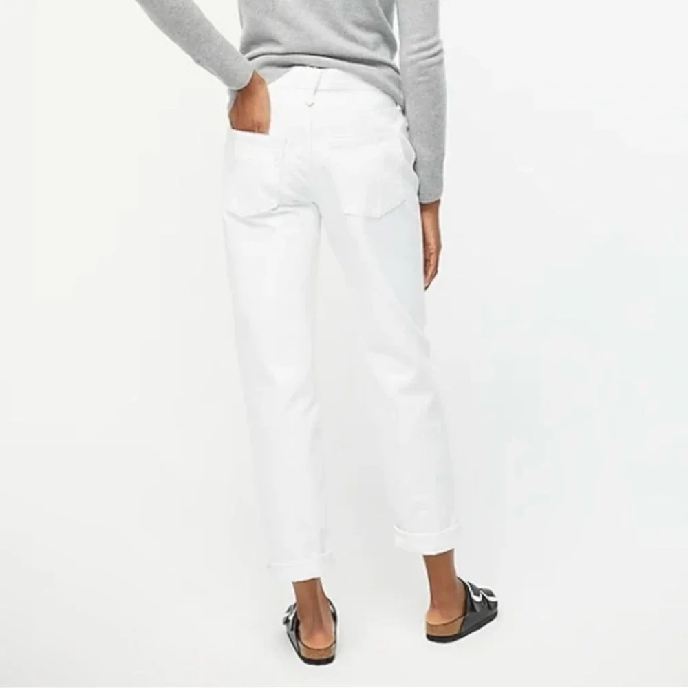 NWT J. Crew Slouchy Boyfriend Jean White 26 Petite